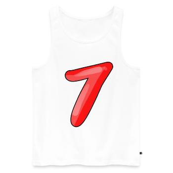 7 - Männer Premium Bio Tank Top - Weiß - Vorne - Michal (187cm)