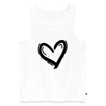 Coeur Noir - Débardeur bio Premium Homme - blanc - Devant - Michal (187cm)