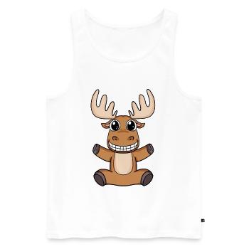 Elch - Männer Premium Bio Tank Top - Weiß - Vorne - Michal (187cm)