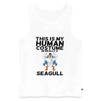 La mouette - Débardeur bio Premium Homme - blanc - Devant - Michal (187cm)