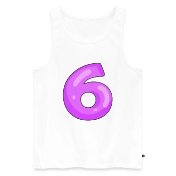 6 Lila - Männer Premium Bio Tank Top - Weiß - Vorne - Michal (187cm)