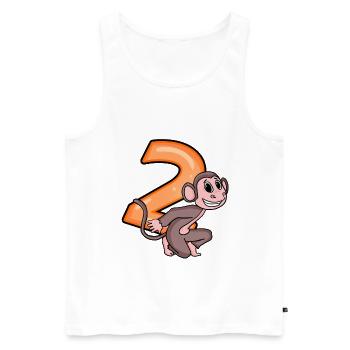 2 years - monkey - 2nd birthday motif - Men's Premium Organic Tank Top - white - Front - Michal (187cm)