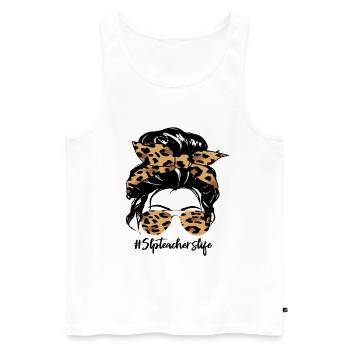 Leopard Bow Hair & Sunglasses - Men's Premium Organic Tank Top - white - Front - Michal (187cm)
