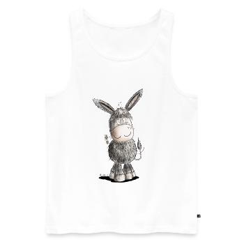 Happy Donkey I Animal Motif - Men's Premium Organic Tank Top - white - Front - Michal (187cm)