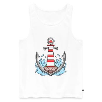 Phare d’Anchor - Débardeur bio Premium Homme - blanc - Devant - Michal (187cm)