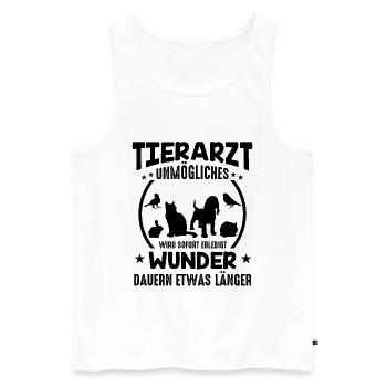 Tierarzt Sprüche Unmögliches - Männer Premium Bio Tank Top - Weiß - Vorne - Michal (187cm)