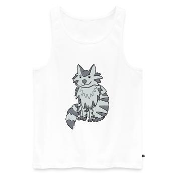 Maine Coon Katze - Männer Premium Bio Tank Top - Weiß - Vorne - Michal (187cm)