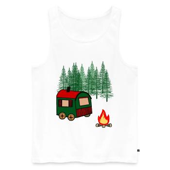 Trailer Leisure Outdoor Freedom Camping Nature - Men's Premium Organic Tank Top - white - Front - AI Model Male 178 light (178cm)