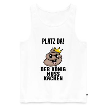 Kacke König - Männer Premium Bio Tank Top - Weiß - Vorne - Michal (187cm)