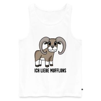 Mufflon Wildschaf - Männer Premium Bio Tank Top - Weiß - Vorne - Michal (187cm)