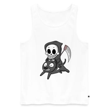 Grim Reaper et Black Panther - Débardeur bio Premium Homme - blanc - Devant - Michal (187cm)