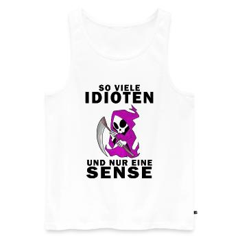 Sensenmann Damen Sarkastisch Provokation - Männer Premium Bio Tank Top - Weiß - Vorne - Michal (187cm)