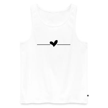 Heart Line - Men's Premium Organic Tank Top - white - Front - Michal (187cm)