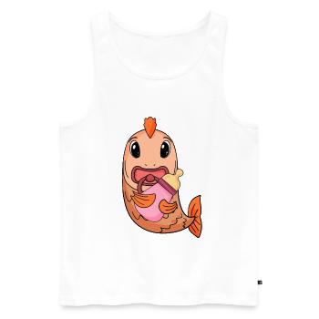 Baby Fisch - Männer Premium Bio Tank Top - Weiß - Vorne - Michal (187cm)