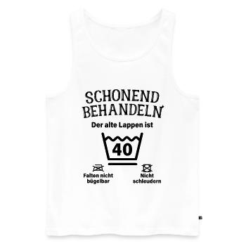 Schonend Behandeln 40. Geburtstag Der Alte Lappen - Männer Premium Bio Tank Top - Weiß - Vorne - Michal (187cm)