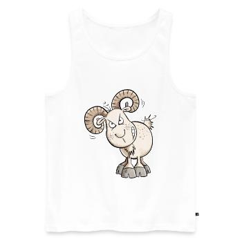 Kein Bock Widder I Schaf I Ziegen Bock I Ziege - Männer Premium Bio Tank Top - Weiß - Vorne - AI Model Male 178 light (178cm)