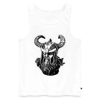 Odin Wikinger - Männer Premium Bio Tank Top - Weiß - Vorne - AI Model Male 178 light (178cm)