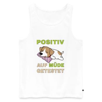 Positiv auf Müde getestet Jack Russel - Männer Premium Bio Tank Top - Weiß - Vorne - Michal (187cm)