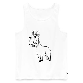 Bouc de chèvre - Débardeur bio Premium Homme - blanc - Devant - Michal (187cm)