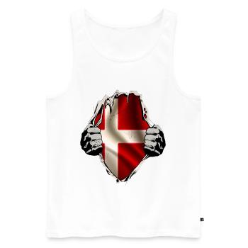 Dänemark unterm Shirt - Männer Premium Bio Tank Top - Weiß - Vorne - Michal (187cm)
