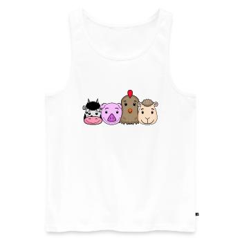 Animaux mignons - Débardeur bio Premium Homme - blanc - Devant - Michal (187cm)