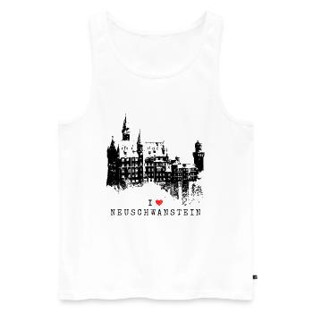 Neuschwanstein Allemagne Bavière J’aime l’Allemagne - Débardeur bio Premium Homme - blanc - Devant - AI Model Male 178 light (178cm)