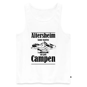 Altersheim kann warten ich geh campen lustig - Männer Premium Bio Tank Top - Weiß - Vorne - Michal (187cm)