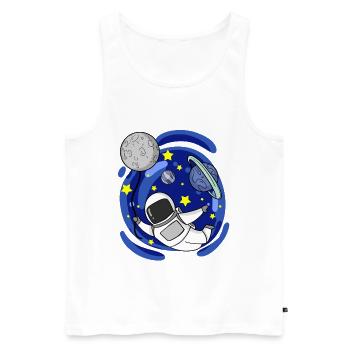 Astronaute Moon Balloon - Débardeur bio Premium Homme - blanc - Devant - Michal (187cm)