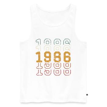 1986 - Men's Premium Organic Tank Top - white - Front - Michal (187cm)