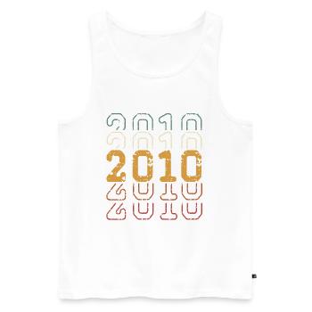 2010 - Men's Premium Organic Tank Top - white - Front - AI Model Male 178 light (178cm)