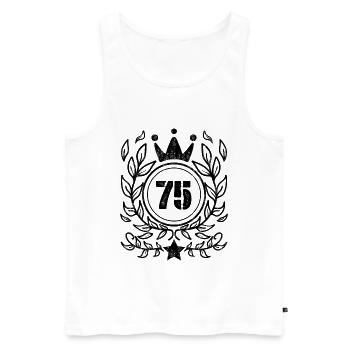 Ornament 75 Number Crown Wreath - Men's Premium Organic Tank Top - white - Front - Michal (187cm)