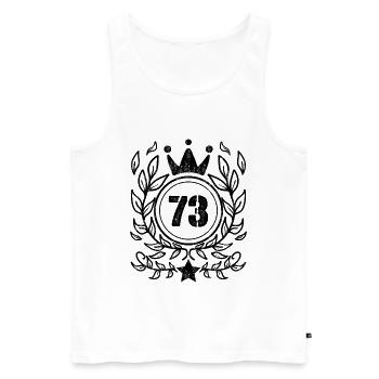 73 Couronne de numéro - Débardeur bio Premium Homme - blanc - Devant - Michal (187cm)
