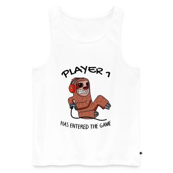 Erstes Baby Spieler 1 Schwanger Baby Faultier - Männer Premium Bio Tank Top - Weiß - Vorne - Michal (187cm)