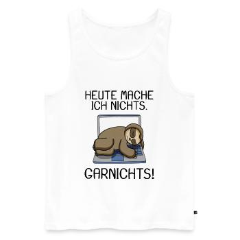 Lustiger Faultier Spruch Büro Humor Geschenk - Männer Premium Bio Tank Top - Weiß - Vorne - Michal (187cm)