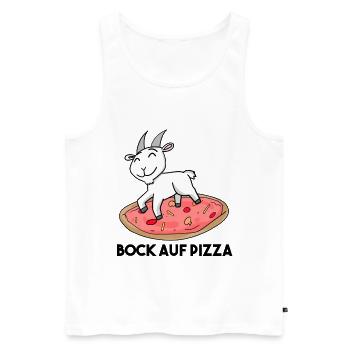 Bock auf Pizza - Ziege Ziegenbock - Männer Premium Bio Tank Top - Weiß - Vorne - Michal (187cm)