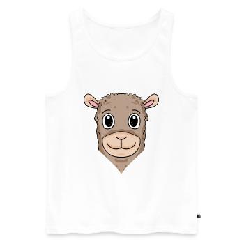 Lama - Men's Premium Organic Tank Top - white - Front - AI Model Male 178 light (178cm)