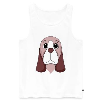 Chiens de race Basset Hound - Débardeur bio Premium Homme - blanc - Devant - Michal (187cm)