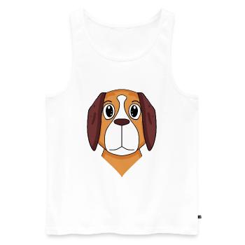 Bernhardiner Hund Hunderasse - Männer Premium Bio Tank Top - Weiß - Vorne - Michal (187cm)