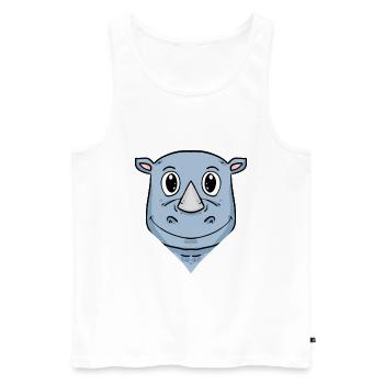 Rhinoceros - Men's Premium Organic Tank Top - white - Front - Michal (187cm)