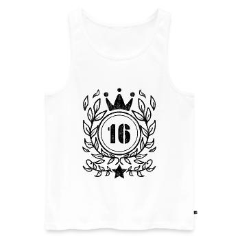 16 Jahre alt Krone - 16 Geburtstag - Männer Premium Bio Tank Top - Weiß - Vorne - Michal (187cm)
