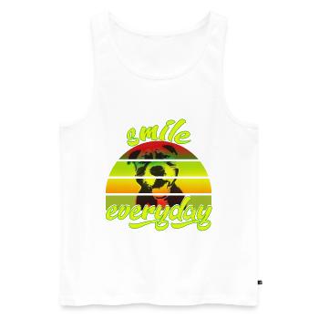 American Bully smile everyday Regenbogenfarben - Männer Premium Bio Tank Top - Weiß - Vorne - Michal (187cm)