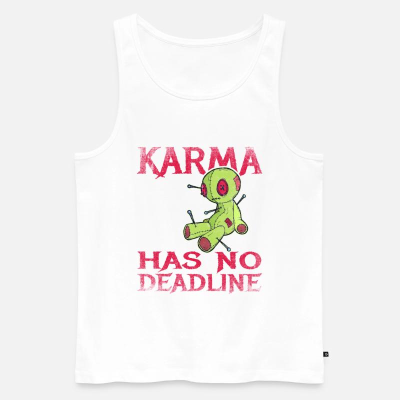 Karma has no deadline - Männer Premium Bio Tank Top - Weiß