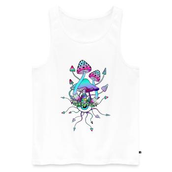 Magic Mushrooms Mushroom Eyes Art - Men's Premium Organic Tank Top - white - Front - AI Model Male 178 light (178cm)