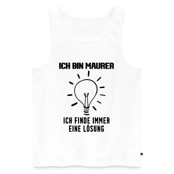 Maurer Beruf Ausbildung - Männer Premium Bio Tank Top - Weiß - Vorne - Michal (187cm)