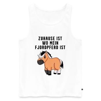 Norwegisches Fjordpferd Pferd Hauspferd Pferde - Männer Premium Bio Tank Top - Weiß - Vorne - Michal (187cm)