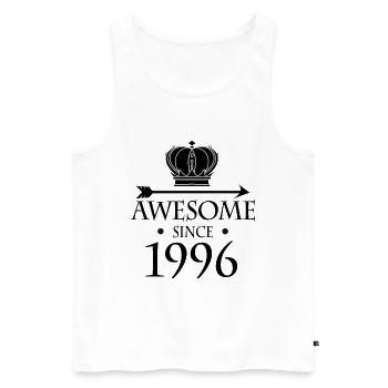 Né en 1996 - Fantastique depuis 1996 - Débardeur bio Premium Homme - blanc - Devant - AI Model Male 178 light (178cm)