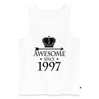Born in 1997 - Fantastic since 1997 - Men's Premium Organic Tank Top - white - Front - AI Model Male 178 light (178cm)