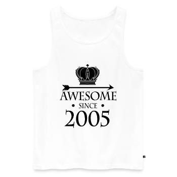 Jahrgang 2005 - Fantastisch seit 2005 - Männer Premium Bio Tank Top - Weiß - Vorne - AI Model Male 178 light (178cm)