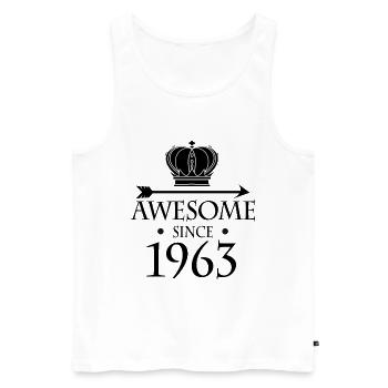 Jahrgang 1963 - Fantastisch seit 1963 - Männer Premium Bio Tank Top - Weiß - Vorne - AI Model Male 178 light (178cm)