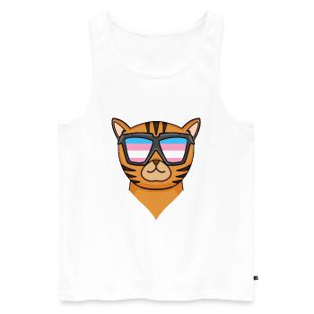 Transgender Transsexuell Bengalkatze Katze - Männer Premium Bio Tank Top - Weiß - Vorne - Michal (187cm)